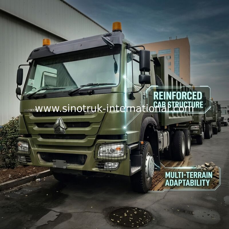 SINOTRUK HOWO 400HP গ্রিন টিপার ডাম্প ট্রাক RHD 6×4 12চাকা উচ্চ অশ্বশক্তি