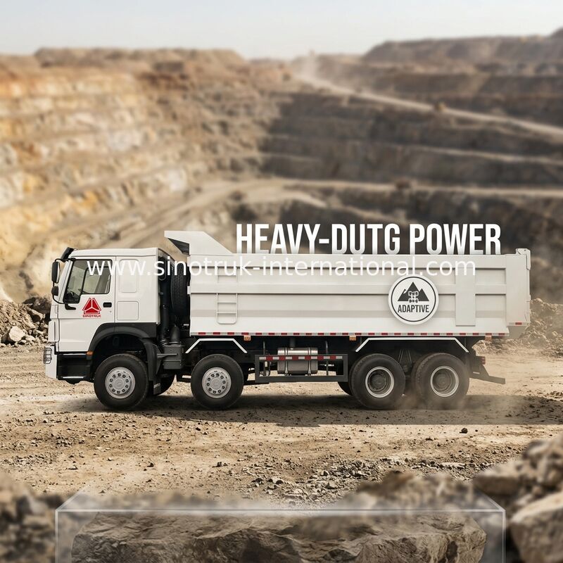 SINOTRUK HOWO মাইনিং ট্যাপার ডাম্প ট্রাক 12Wheels 400Hp 8 × 4 U টাইপ