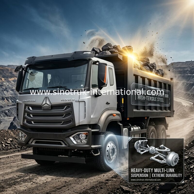 SINOTRUK HOWO N7 ক্যাব টিপার ডাম্প ট্রাক LHD 6X4 400HP ডায়মন্ড সিলভার