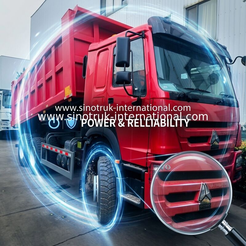 সিনোট্রুক হাও ট্যাপার ডাম্প ট্রাক 380Hp 6 × 4 হাইভা হাইড্রোলিক সিলিন্ডার সহ খনির জন্য
