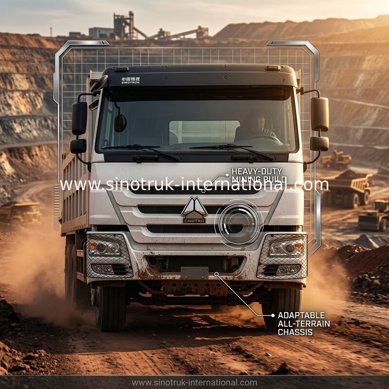 SINOTRUK HOWO টিপার ডাম্প ট্রাক 6×4 400HP 20CBM হোয়াইট LHD 10 চাকার