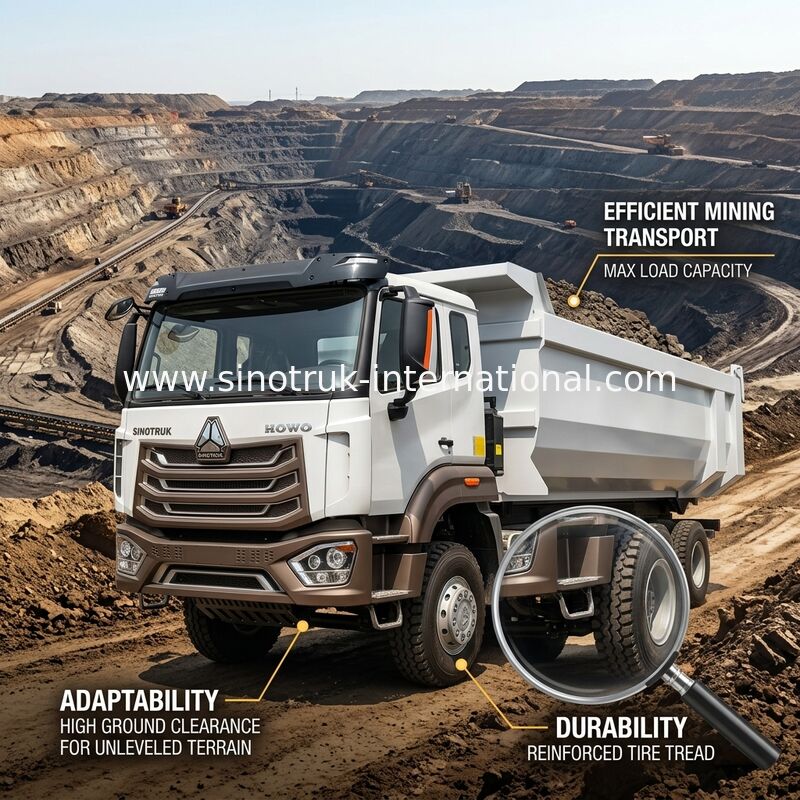 HOWO N7 Cab LHD 12wheels 8X4 400HP ডাম্প ট্রাক ইউ টাইপের মাইনিং এর জন্য