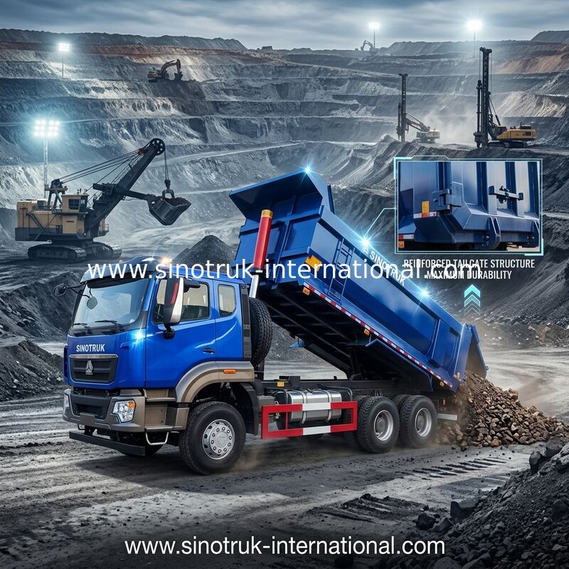 SINOTRUK HOWO টিপার ডাম্প ট্রাক 6 × 4 10 চাকা RHD 380Hp U টাইপ ওয়ান সতর্কতা আলো