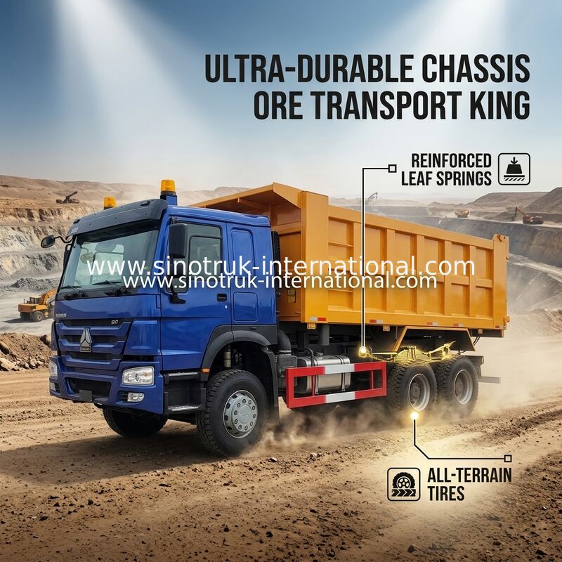 উচ্চ অশ্বশক্তি 400HP HOWO টিপার ডাম্প ট্রাক LHD 6×4 10 চাকা