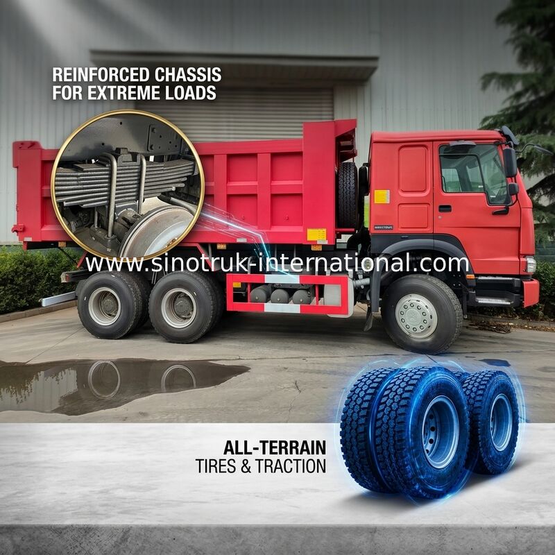 10 চাকার LHD HOWO 6x4 টিপার ট্রাক উচ্চ হর্সপাওয়ার 400HP কম জ্বালানী খরচ