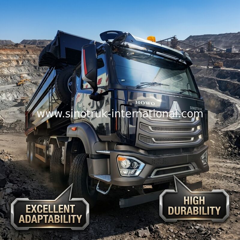 LHD 8×4 10wheels HOWO টিপার ডাম্প ট্রাক উচ্চ হর্সপাওয়ার 371HP