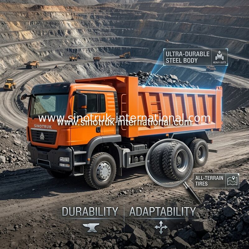 কমলা Sinotruk Howo 6 X 4 টিপার ডাম্প ট্রাক নতুন 371HP LHD