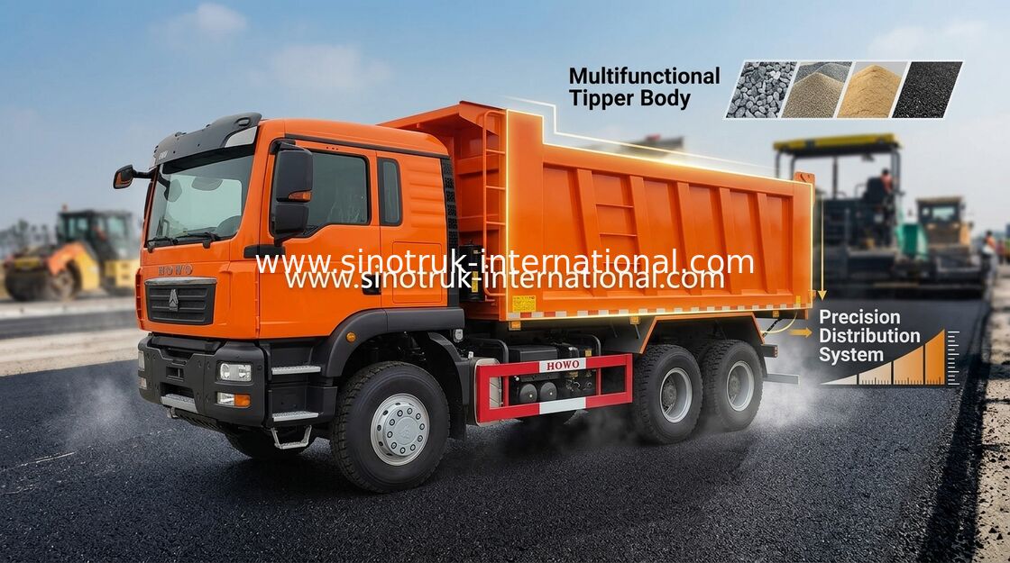 নির্মাণের জন্য HOWO RHD বড় ক্ষমতার টিপার ডাম্প ট্রাক 30 - 40 টন