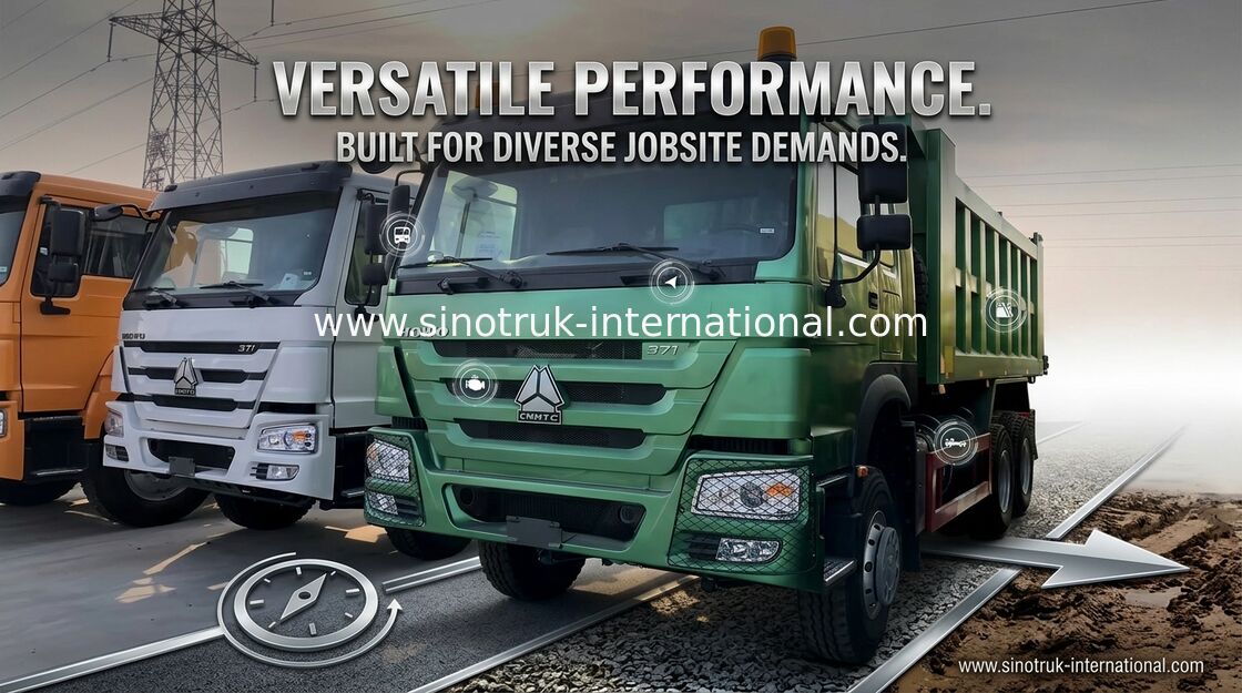 টিপার ট্রাক 6x4 SINOTRUK 10 চাকার HOWO ZZ3257N3647A 30 টন 16 - 18 CBM