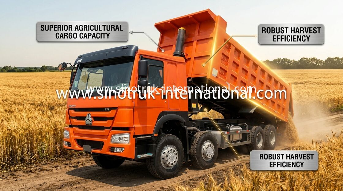 টিপার ট্রাক সিনট্রুক হাও 371HP 12 চাকা এলএইচডি 31 টন 20-30CBM ZZ3317N3567W