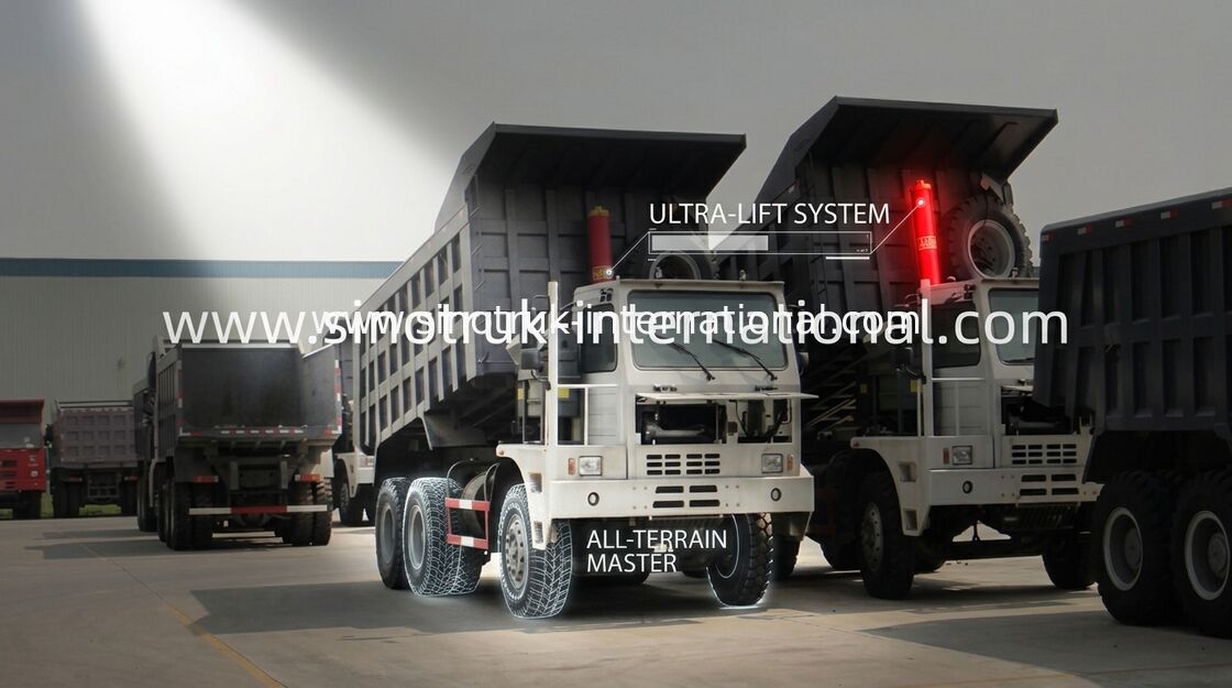 উচ্চ অনমনীয় কার্গো শারীরিক LHD 6X4 10 চাকা ডাম্প 70 টন ক্যাপাসিটি সঙ্গে ট্রাক