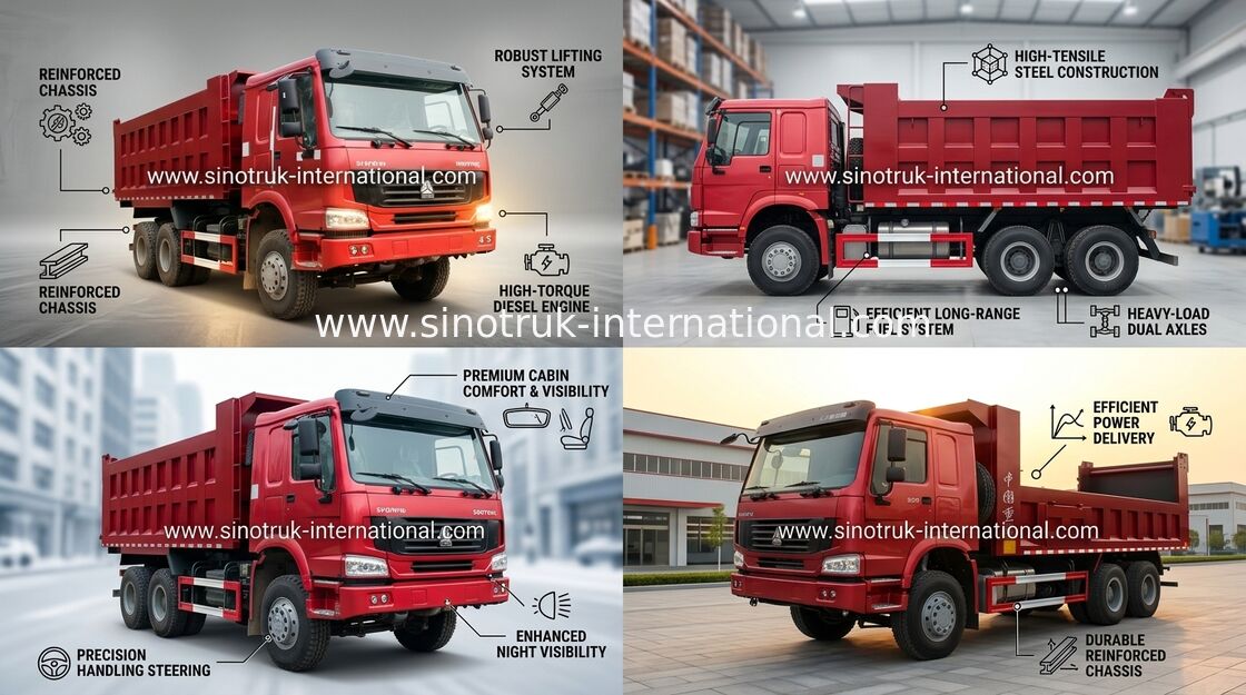 SINOTRUK HOWO টিপার ডাম্প ট্রাক 6X4 10-25cbm লোড 30tons পণ্য ZZ3257N3647A