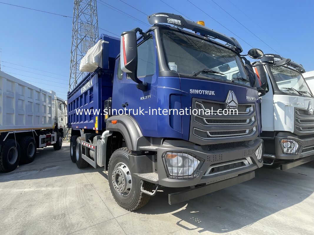 HOWO-NX ডাম্প ট্রাক 371HP সিনোট্রুক ইঞ্জিন, বৈদ্যুতিক টারপুলিন, এবং ভারী দায়িত্ব ম্যাঙ্গানিজ ইস্পাত কার্গো বক্স সহ