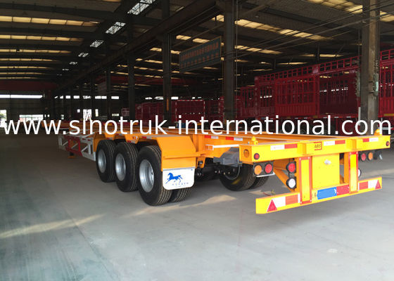 Flat Bed Semi Trailer Truck For 20 Or 40 Feet Container Carrying