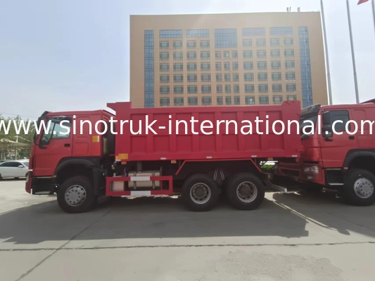 SINOTRUK HOWO টিপার ডাম্প ট্রাক RHD 6×4 336HP লাল রঙে