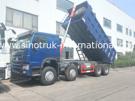 SINOTRUK HOWO LHD 12wheels 8X4 400HP ব্লু ডাম্প ট্রাক মাইনিং ফ্রন্ট লিফটিং 50 টন