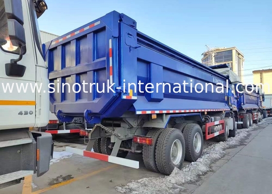 RHD 8×4 12 চাকা ZZ3317V3847B1R উচ্চ অশ্বশক্তি কম জ্বালানী খরচ380HP ব্লু HOWO ট্যাপার ট্রাক