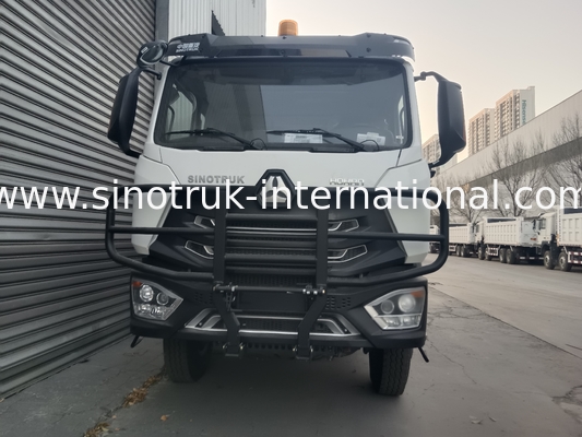 SINOTRUK HOWO 400 এইচপি ট্যাপার ডাম্প ট্রাক নির্মাণের জন্য N7 সামরিক বাম্পার সতর্কতা আলো