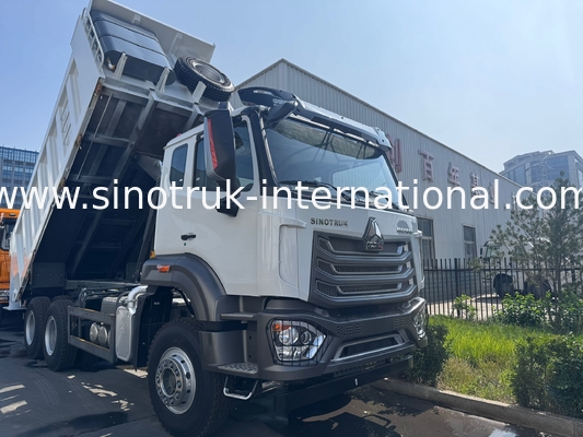 SINOTRUK HOHAN Howo টিপার ডাম্প ট্রাক মিডল লিফটিং ওয়েচাই ইঞ্জিন ৬ × ৪ LHD আয়তক্ষেত্রাকার কার্গো বক্স সাদা ১৯-২০ সিবিএম