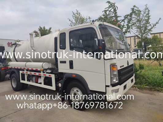 4*2 ড্রাইভ HOWO sewage suction truck: 6m3 tank, 160HP, 8.00R20 টায়ার, হালকা-ডুয়িং sewage truck, efficient sanitation vehicle