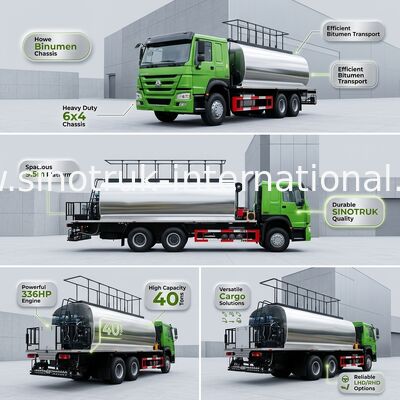 ডান হাতের ড্রাইভ HOWO 7 বিটুমেন ট্রাক 6X4 336HP 10CBM