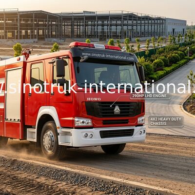 4X2 LHD Fire Fighting Truck SINOTRUK HOWO 10CBM 290HP for Sprinkling