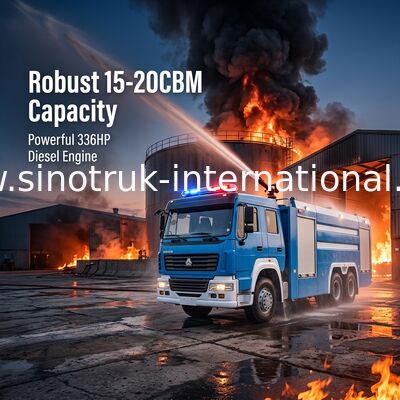 15-20CBM 336HP Diesel Emergency Rescue Fire Fighting Truck Strong Power