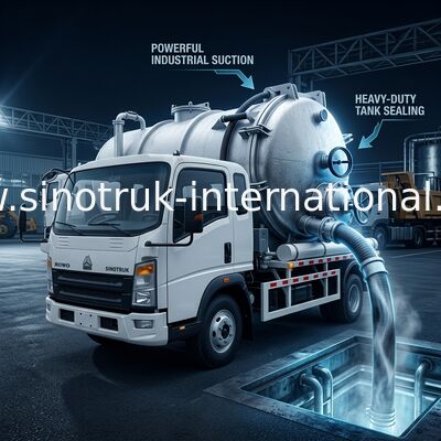 4*2 ড্রাইভ HOWO sewage suction truck: 6m3 tank, 160HP, 8.00R20 টায়ার, হালকা-ডুয়িং sewage truck, efficient sanitation vehicle