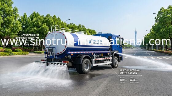 SINOTRUK HOWO ওয়াটার ট্যাঙ্ক ট্রাক 4x2 RHD 300HP 10CBM টেকসই জল পরিবহন জন্য