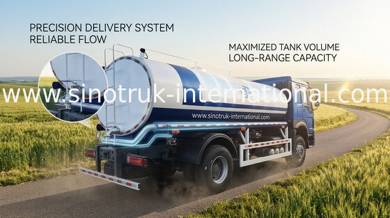 HOWO SINOTRUK ওয়াটার ট্যাঙ্ক ট্রাক 300HP ট্যাঙ্ক পরিবহন