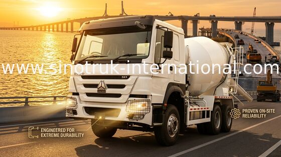 উচ্চ ঘোড়সওয়ার 400HP HOWO মিশ্রণ ট্রাক 6-12CBM LHD 6 × 4 10 চাকা