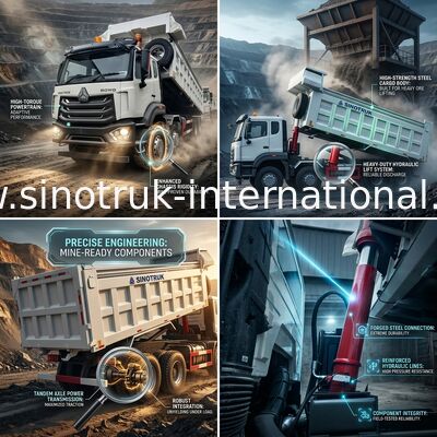 SINOTRUK HOWO হেভি ডিউটি ​​টিপার ডাম্প ট্রাক ফ্রন্ট লিফটিং 8×4 RHD