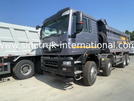 SINOTRUK TX মডেল 400HP 8X4 টিপার ডাম্প ট্রাক নির্মাণ ফ্রন্ট লিফটিং গ্রাহক কাস্টমাইজেশন